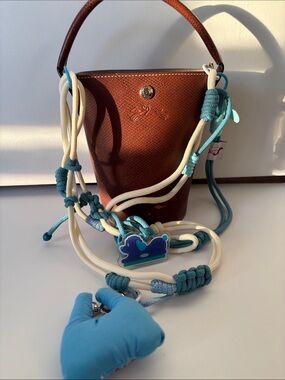 Blue and Crean Hand-braided versatile detachable lanyard